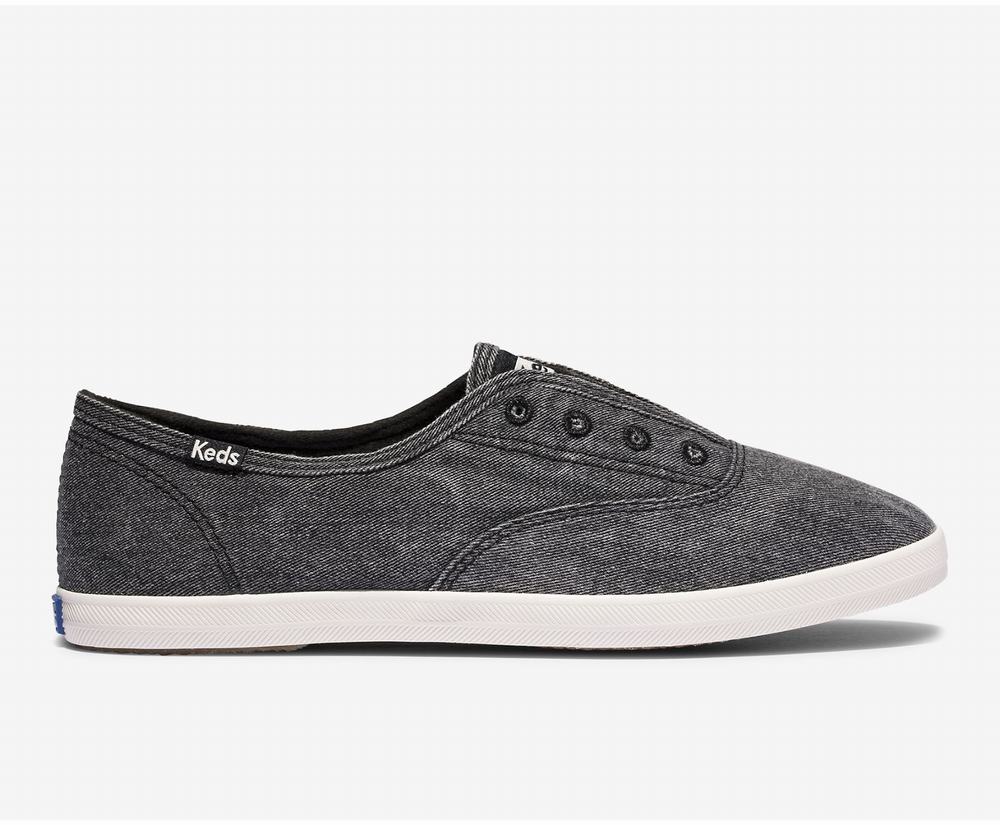 Women's Keds CHilax Washable Feat Organic Cotton Slip Ons Deep Grey 6592703WP - South Africa